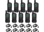 Retevis RB645 Radio Per Adulti, PMR446 Dual Ptt, Radio Ricaricabile USB-C Con Auricolari, Vox Squlech, Walkie Talkie Portatile Per Scuola, Hotel (10 Pezzi, Nero)