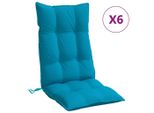 Vidaxl Cuscini Per Schienale Alto 6 Pz. Tessuto Oxford Azzurro
