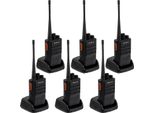 Retevis RB646 Walkie Talkie A Lunga Portata, Radio Bidirezionale Impermeabile IP67, Allarme Di Emergenza PMR446, Radio Portatile A Mani Libere Per Hotel, Ristoranti, Scuole (Nero, 6 Pezzi)