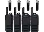 Retevis RB639P Walkie-Talkie Bluetooth Per Adulti, Mini Radio Con Auricolari, Vox, USB-C, PMR446 Radio Professionale A 2 Vie Per Ristoranti (Nero, 4 Pezzi)