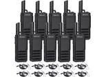 Retevis RB639 Radio Con Auricolare Per Adulti, Radio Pmr Ricaricabile USB-C, Clone Wireless, Allarme Di Emergenza, Walkie Talkie Portatile Vox Per Scuola, Logistica (10 Pezzi, Nero)
