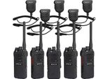 Retevis NR630 Radio A Lungo Raggio, Walkie Talkie Impermeabile IP67, 2800 Mah, Caricatore Usb, Walkie Talkie Per Chiamate Di Gruppo Con Microfono A Tracolla Per Cantieri, Scuole (Nero, Confezione Da 5)