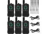 Retevis RB645 Walkie Talkie, Radio PMR446 A Doppio Ptt, Professionale, Vox, Ricaricabile Usb C Per Ristoranti, Hotel (6 Pezzi, Nero)