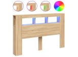 Vidaxl Testata Led Rovere Sonoma 160X18,5X103,5 Cm Materiale A Base Di Legno