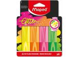 Evidenziatore Glitterato Fluo 4 Colori Maped
