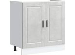 Vidaxl Base Per Lavello Porto Concrete Grey 80X46X81,5 Cm Materiale A Base Di Legno