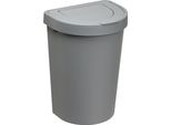 Plast Team 13580802 Plast Team Seattle Cestino Per Rifiuti, 25 Litri, Argento