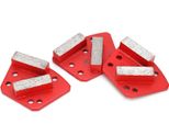 3Pz Scarpe Diamantate Per Smerigliatura Trapezoidale Taglio Del Calcestruzzo 6 Fori Denti Diritti Rosso 30#