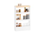Sobuy Carrello Laterale Scaffale A Nicchia Con 4 Ripiani Scaffale Da Cucina Con Rotelle Carrello A Nicchia Carrello Da Cucina Stretto Carrello A 4 Livelli NSR12-W