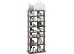 Costway Scarpiera A 8 Livelli Stretta, Scarpiera In Legno, Portascarpe Verticale, Scaffale Ad Angolo Indipendente, Grigio