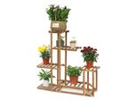 Fativo Scaffale Per Piante In Legno, A Più Livelli: 96X95X25Cm Scala Per Fiori E Portafiori Per Interni Ed Esterni, Porta Piante Per Balcone, Giardino E Soggiorno