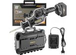 Procraft RS20A-1B-C Seghetto Alternativo A Batteria 20 V Brushless + 1X Batteria 4,0 Ah + Caricabatteria + Valigetta