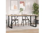 Maison Exclusive - Tavolo Da Pranzo Telaio A O 180X90X75,5 Cm Legno Pino E Acciaio