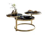 Wohnling WL5.767 Couchtisch Mit 3 Tischplatten Schwarz 58 Cm X 58 Cm X 43 Cm