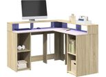 Maison Exclusive - Scrivania Con Luci Led Rovere Sonoma 130X130X91Cm In Truciolato