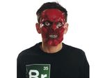 Mamma Maschera Centrale In Lattice Diavolo Rosso Rosso Taglia Unica