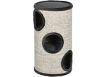 Barile Tiragraffi Pawhut, Altezza 70 Cm, Barile Gioco Per Gatti, 3 Livelli, Tiragraffi Per Gatti Con 3 Grotte, Albero Per Gatti, Torre Tiragraffi In Sisal, Arredamento Per Gatti, Peluche, Grigio Chiaro