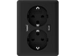 2USB 2U-449719 Presa Da Incasso Con USB-C®, Con Uscita Di Ricarica Usb Nero (Opaco)