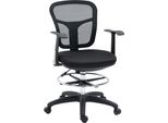 Sedia Da Ufficio Vinsetto, Sedia Da Disegno Ergonomica, Sedia Da Computer 95-115 Cm Con Bracciolo, Sedia Da Scrivania Con Poggiapiedi, Sedia Girevole Per Ufficio, Soggiorno, Rete, Nero