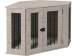 Gabbia Per Cani Pawhut, Cuccia Quadrata Per Cani Con Cuscino, Casetta Per Cani Con Chiusura A Chiave, Gabbia Per Cani Di Media Taglia, Noce, 104 X 55 X 63 Cm