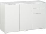 Homcom Credenza Armadio Per Archiviazione Cassettiera Con 2 Cassetti 3 Ante Armadio Multiuso Armadio Per Archiviazione Bianco 117 X 36 X 74 Cm