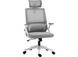 Vinsetto Sedia Da Ufficio Ergonomica, Sedia Da Scrivania Con Poggiatesta Regolabile, Bracciolo Regolabile In Altezza Sedia Da Computer Sedia Girevole Con Funzione Dondolo, Lend