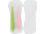 2 Pezzi/Set Cucchiaio Con Punta Morbida In Silicone Per Bambini Di Età Superiore Ai 4 Mesi Con Scatola (Verde E Rosa)