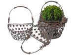 Cestino Con Manico Tecla Set Di 3 - Decorazione Da Giardino