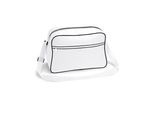 Bagbase BG14 | Borsa A Tracolla Retrò | 40 X 28 X 18 Cm - Colore: Bianco/Nero - Dimensioni: 40 X 28 X 18 Cm