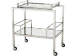 Casa Padrino Carrello Bar In Acciaio Inox E Vetro 72 X 47 X H. 72 Cm - Mobili Per Hotel E Ristoranti
