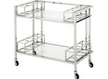 Casa Padrino Carrello Bar In Acciaio Inox E Vetro 80 X 48 X H. 77 Cm - Mobili Per Hotel E Ristoranti