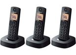 Telefono Fisso Cordless Panasonic Dect Tri Pack Nero Taglia Unica / Spina Ue 220V Nero Taglia Unica
