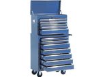 Homcom Carrello Portautensili Mobile Carrello Per Officina Carrello Portautensili Cassetta Portautensili (Blu)