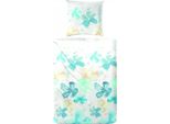 Biancheria Da Letto Hahn Renforce Natura Fiori Blu, 155X220 Cm + 80X80 Cm