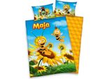Biancheria Da Letto Reversibile Per Bambini Maya L'ape Giallo Blu 100X135 Cm + 40X60 Cm