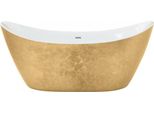 Casa Padrino Vasca Da Bagno Freestanding Art DéCo Oro Modello He-Hyl 173 X 73 X 75 Cm, Vasca Da Bagno Antica Retrò In Stile Art Nouveau