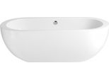 Casa Padrino Vasca Da Bagno Freestanding Art Deco Bianca Modello He-Ele 180 X 85,5 X 60 Cm, Vasca Da Bagno Retro Antica Barocca
