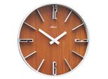 Atlanta 4426/20 Orologio Da Parete Al Quarzo Analogico Argento Effetto Legno Colori Noce Rotondo