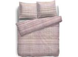 Hnl Biancheria Da Letto In Raso Cassel Rosa A Righe 135X200 Cm + 80X80 Cm