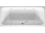 Baignoire BalnéO Duravit Happy D.2, Version à Encastrer, 2 Pentes De Dos, BâTi-Support, Garniture De Vidage Et De Trop-Plein, SystèMe Jet, 1800X800Mm, 760314000JS1000, 760314000JS1000