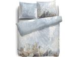 Hnl Biancheria Da Letto In Raso Fiori Azzurro Ghiaccio 135X200 Cm + 80X80 Cm