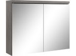 Badplaats Armadio A Specchio Paso 80 X 60 Cm Rovere Grigio - Armadio Da Bagno Con Specchio E 2 Ante