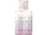 Biancheria Da Letto Hahn In Raso A Quadretti Rosa Viola, 155X220 Cm + 80X80 Cm