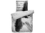 Hnl Satin Biancheria Da Letto Reversibile Paesaggio Invernale Ace Bianco 135X200 Cm + 80X80 Cm