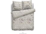 Hnl Biancheria Da Letto In Raso Blossoms Beige Taupe Bello 135X200 Cm + 80X80 Cm
