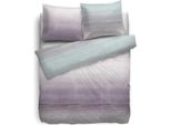 Hnl Biancheria Da Letto In Flanella Astoria A Righe Turchese Viola 135X200 Cm + 80X80 Cm