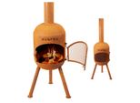 Griglia Bonfeu Bonsolo - Stufa Da Patio - Caminetto Con Parascintille Per Serate Rilassanti - Caminetto Da Esterno - 34X34X124 Cm