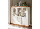 Cassettiera Country House 210Cm Pino Bianco / Rovere Wotan Soggiorno