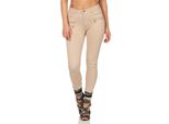 Treggings Jeggings Hipsters Stretch Slimfit Con Tasche Pantaloni; Beige Xl