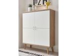 Cassettiera Merle 107Cm Rovere Riviera / Bianco Opaco Soggiorno